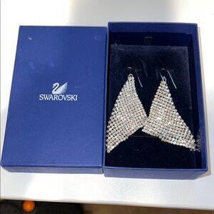 Swarovski Silver Crystal Scarf Earrings